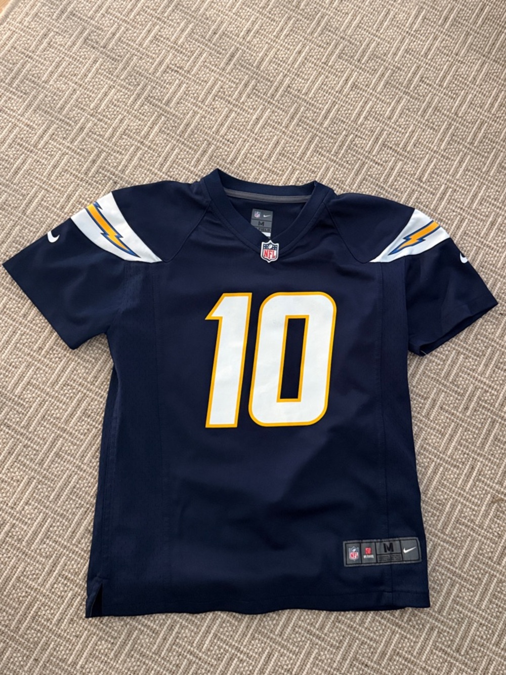 Chargers Nike Kids Navy Football Jersey with Yellow & White Accents - Herbert#10